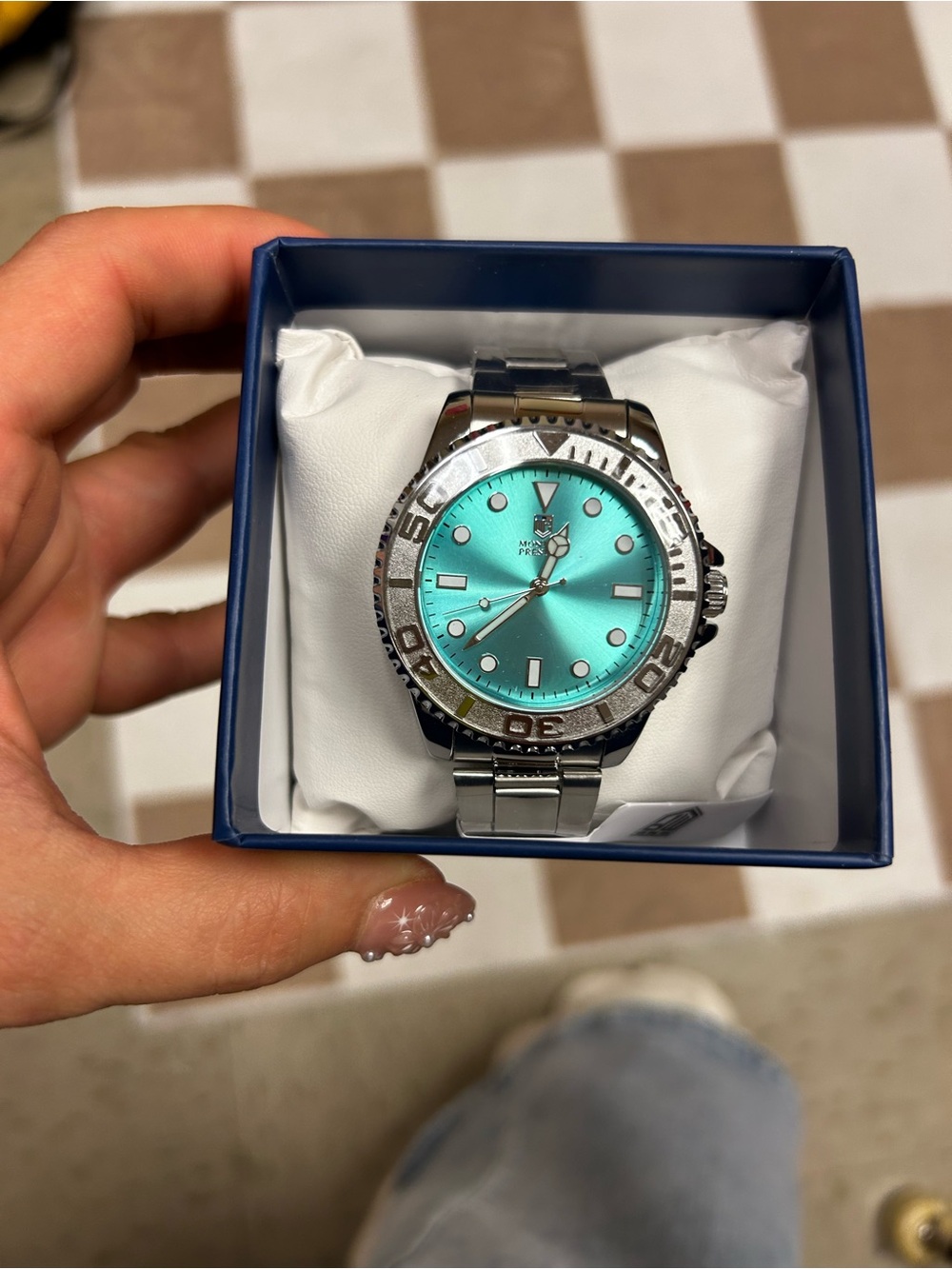Invica Montres Prestige Stainless Steel Men's Watch with Turquoise Dial